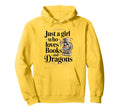 Fantasy Dragon Bookworm Reading Books Hoodie - Novelty Apparel Unisex - T-Shirt, Sweatshirt, Hoodie