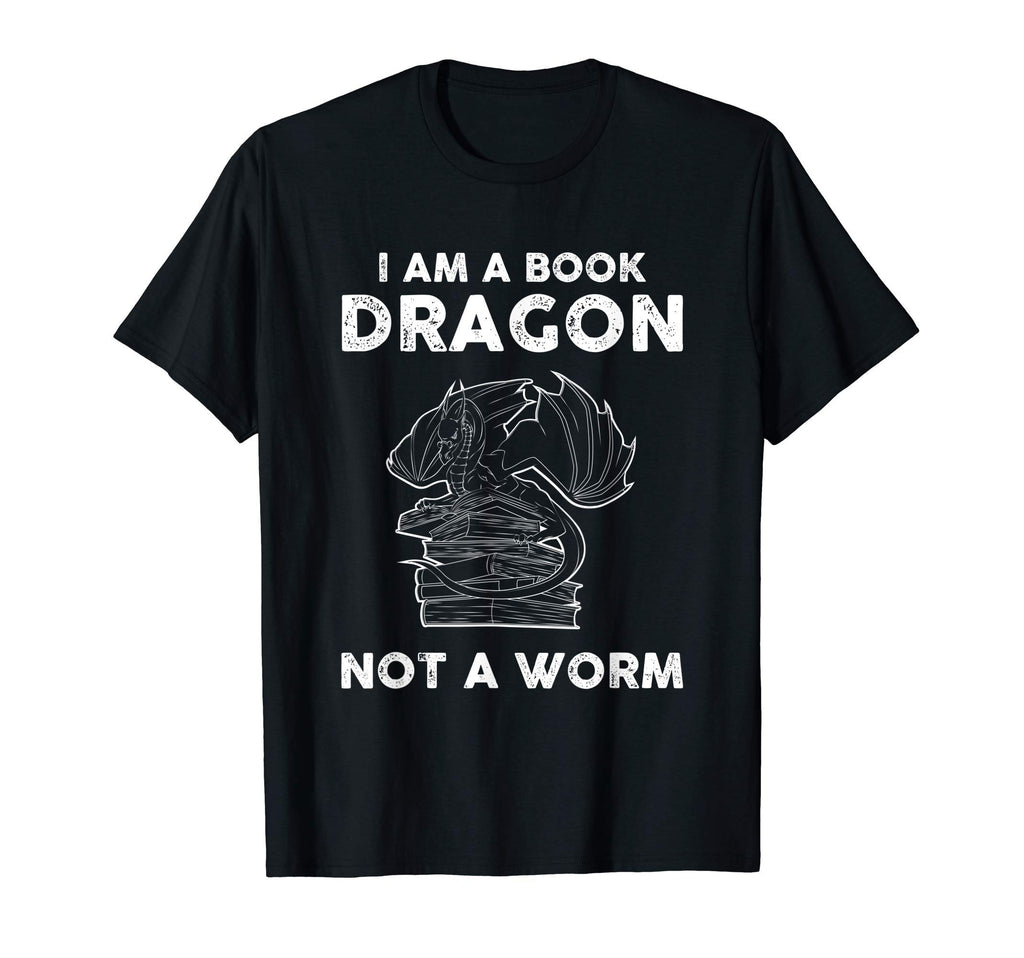 I Am Book Dragon Gift Book Lover Or T-Shirt - Minimalist Print for Adults - T-Shirt, Sweatshirt, Hoodie