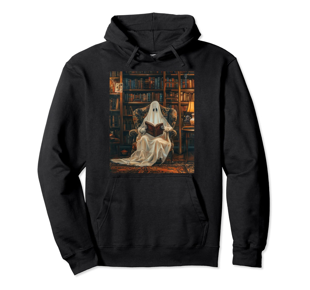 Funny Bibliophile Ghost Library Hoodie - Novelty Apparel for Adults - T-Shirt, Sweatshirt, Hoodie