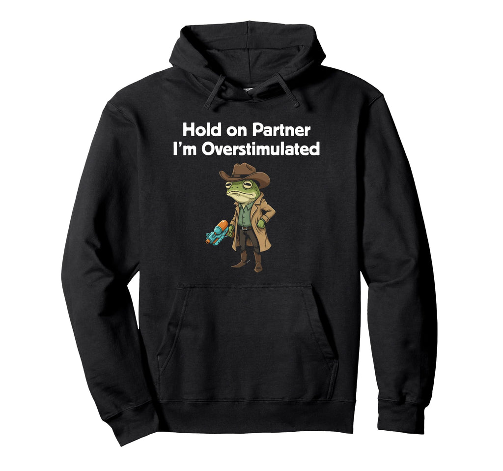 Funny Frog Meme Cowboy Hold Partner Hoodie - Aesthetic Graphic Unisex - T-Shirt, Sweatshirt, Hoodie