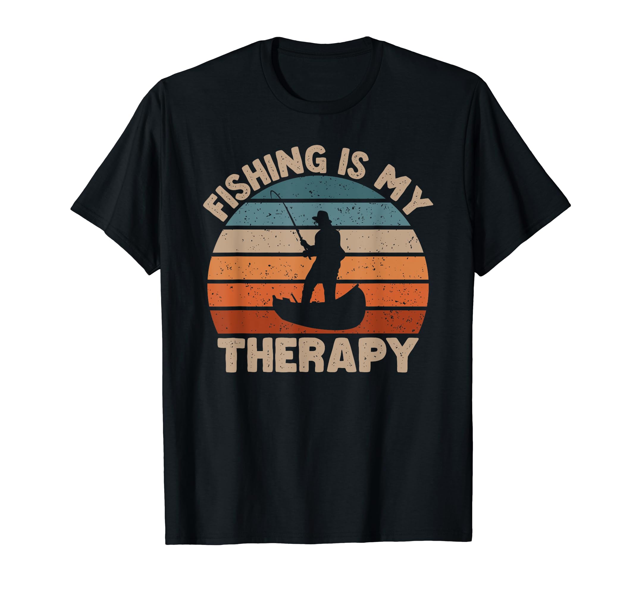 Fishing Is My Therapy Fisher T-Shirt - Trendy Graphic for Adults - T-Shirt, Sweatshirt, Hoodie