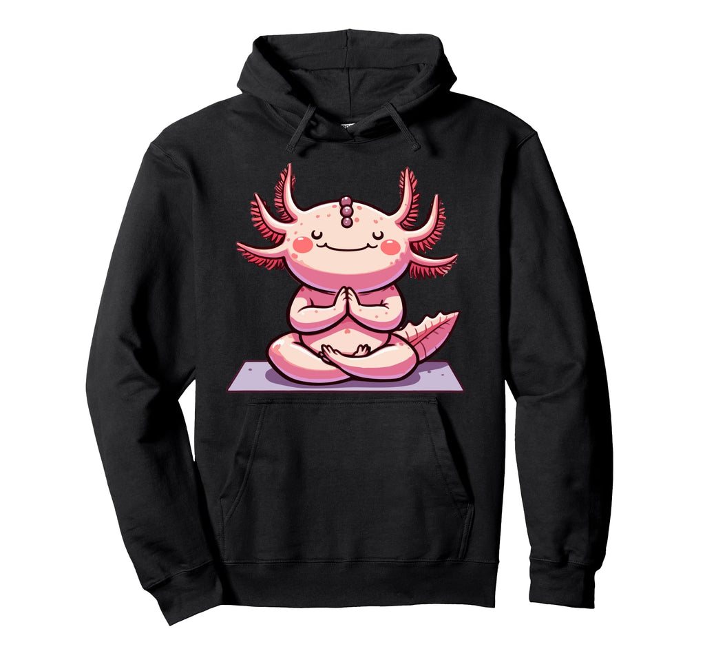 Meditation Axolotl Yoga Pose Relaxing Hoodie - Novelty Apparel Men Women - T-Shirt, Sweatshirt, Hoodie