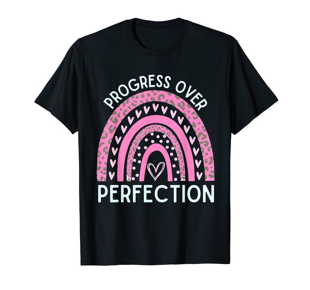 Progress Over Perfection Motivational T-Shirt - Minimalist Print Men Women - T-Shirt, Sweatshirt, Hoodie