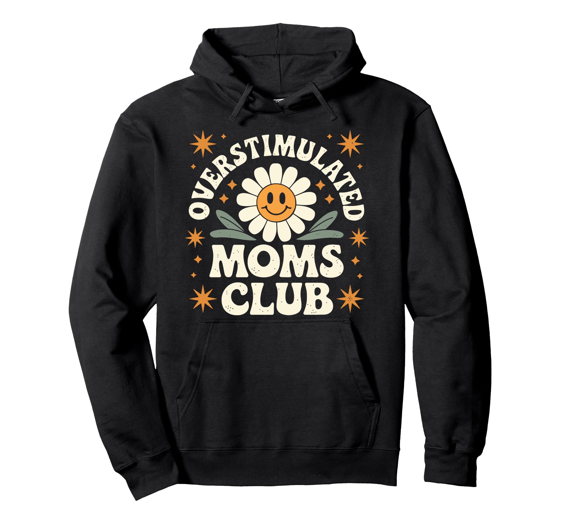 Overstimulated Moms Club Funny Mom Hoodie - Minimalist Print Men Women - T-Shirt, Sweatshirt, Hoodie