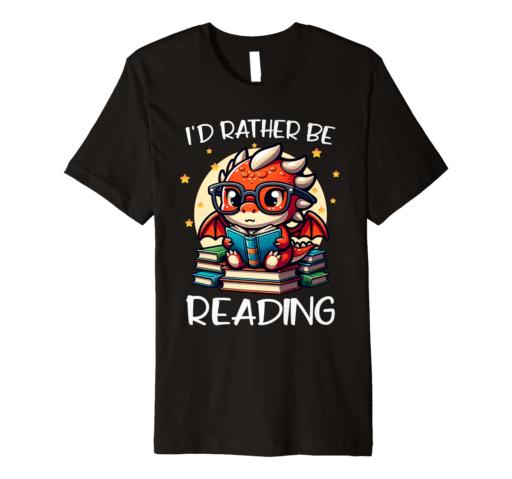 Id Rather Be Reading Book Dragon T-Shirt - Novelty Apparel for Adults - T-Shirt, Sweatshirt, Hoodie