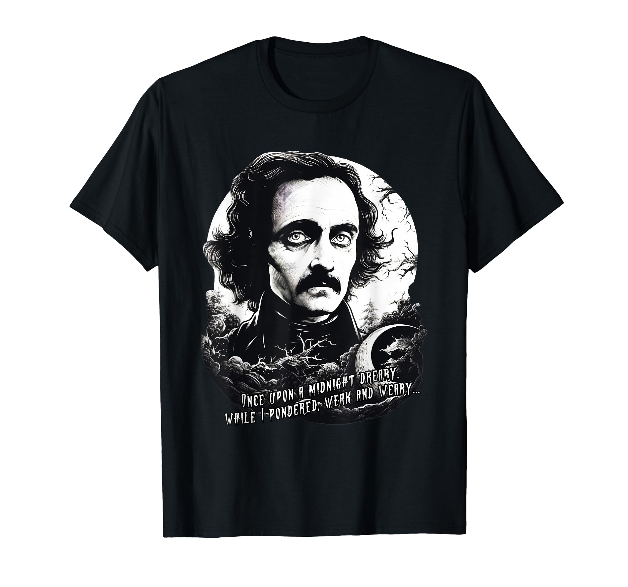 Once Upon Midnight Dreary Edgar T-Shirt - Aesthetic Graphic Men Women - T-Shirt, Sweatshirt, Hoodie