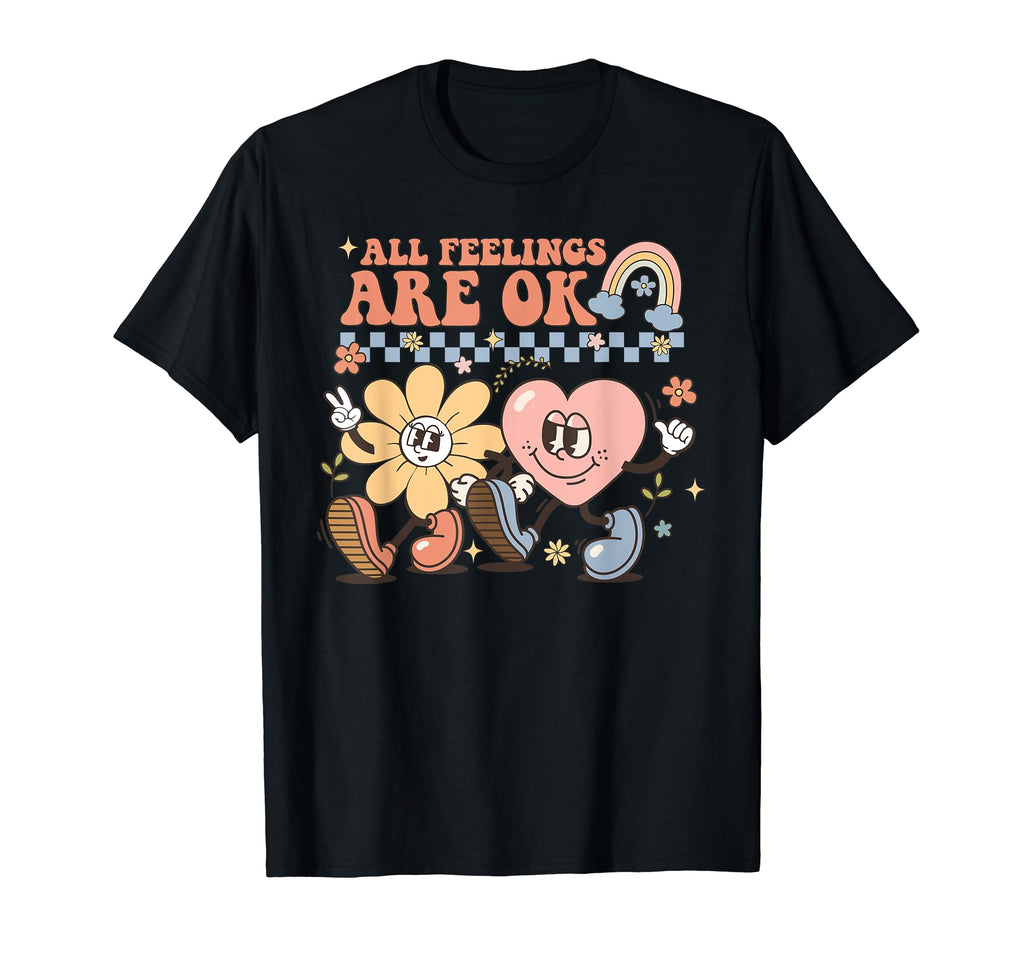 All Feelings Are Ok Emotion Heart T-Shirt - Novelty Apparel for Adults - T-Shirt, Sweatshirt, Hoodie