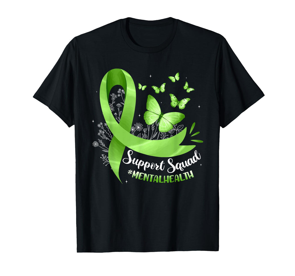 Support Squad Green Ribbon Mental T-Shirt - Aesthetic Graphic Men Women - T-Shirt, Sweatshirt, Hoodie