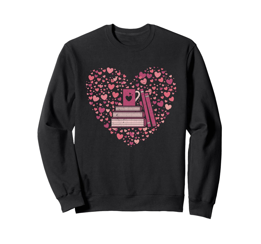 Book Heart Book Reader Gift Bookworm Sweatshirt - Unique Graphic Men Women - T-Shirt, Sweatshirt, Hoodie