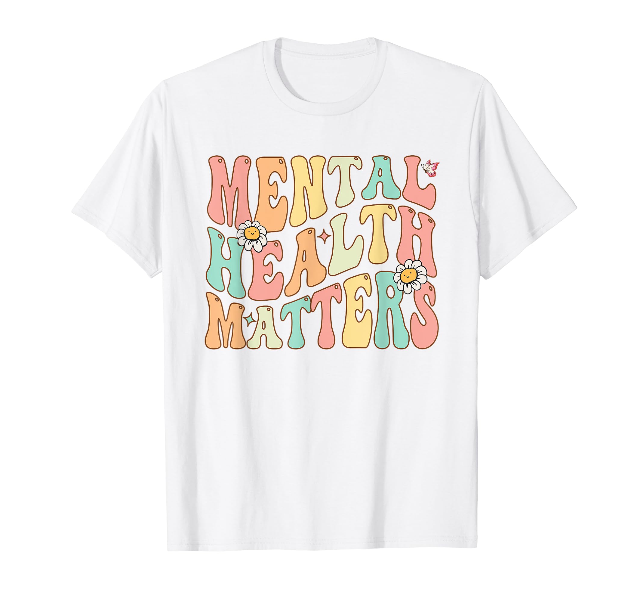 Groovy Mental Health Matters Human T-Shirt - Aesthetic Graphic for Adults - T-Shirt, Sweatshirt, Hoodie