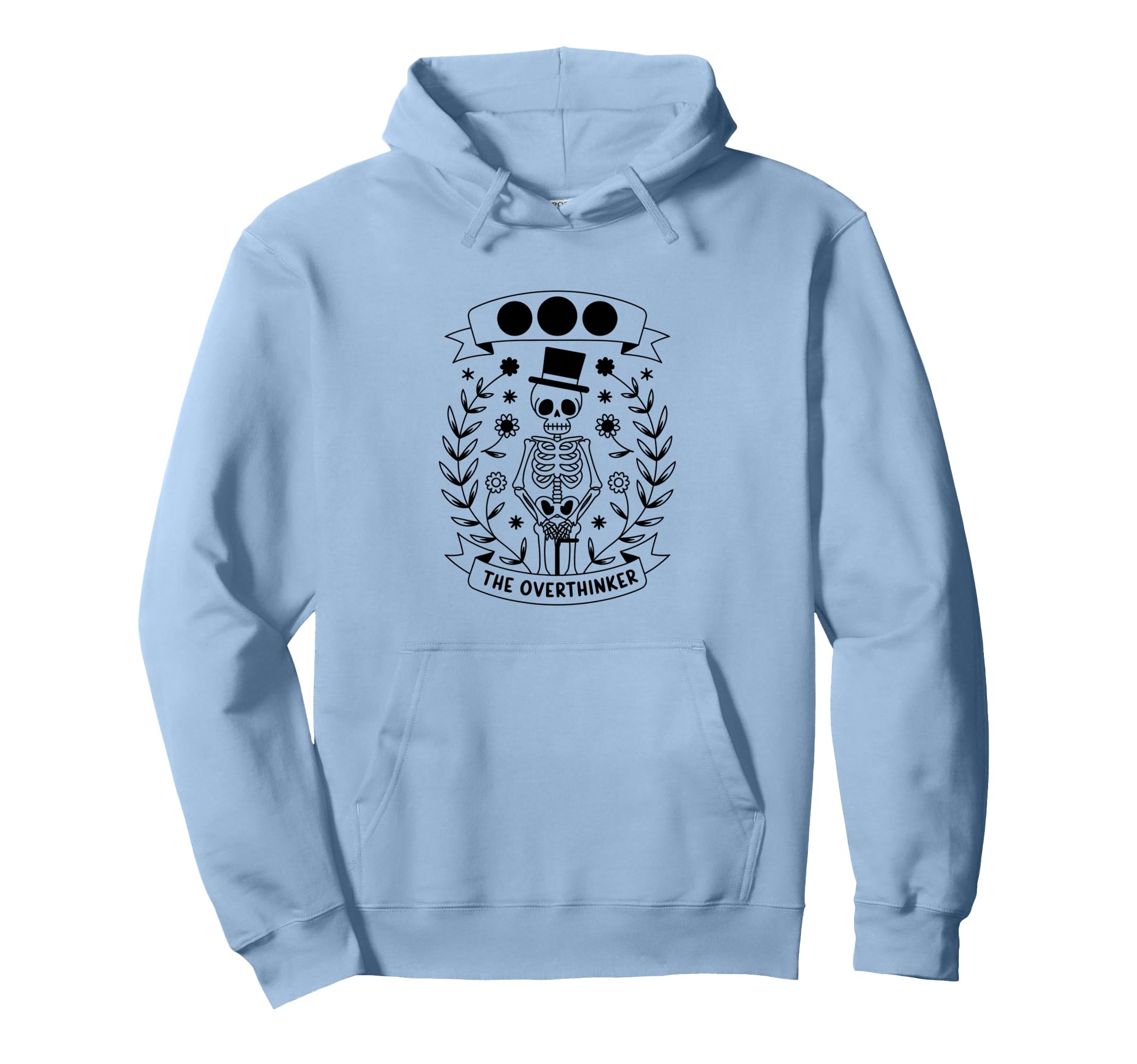 Overthinker Tarot Card Skeleton Hoodie - Graphic Print Unisex - T-Shirt, Sweatshirt, Hoodie