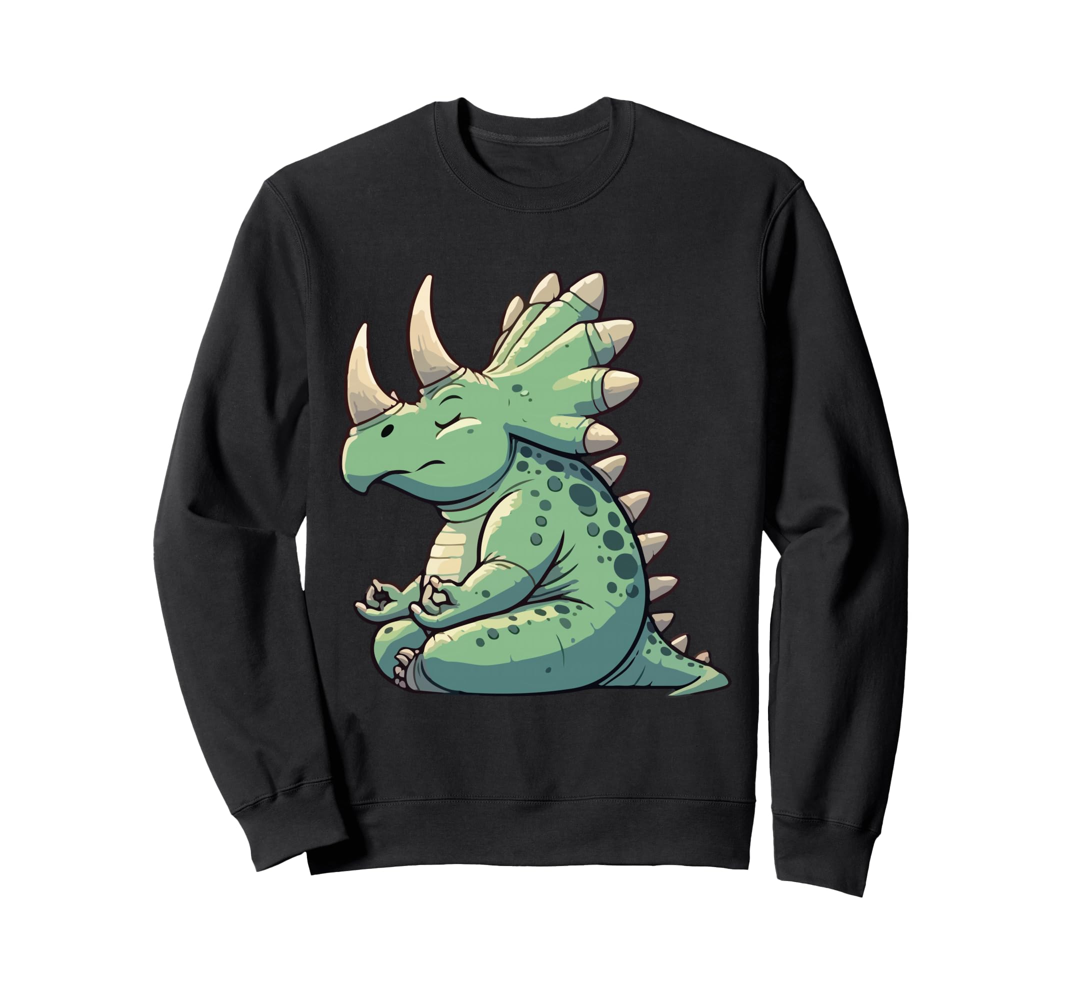 Meditation Triceratops Yoga Pose Sweatshirt - Custom Art Print Unisex - T-Shirt, Sweatshirt, Hoodie