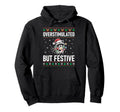 Overstimulated But Festive Raccoon Hoodie - Fun Novelty Design for Adults - T-Shirt, Sweatshirt, Hoodie