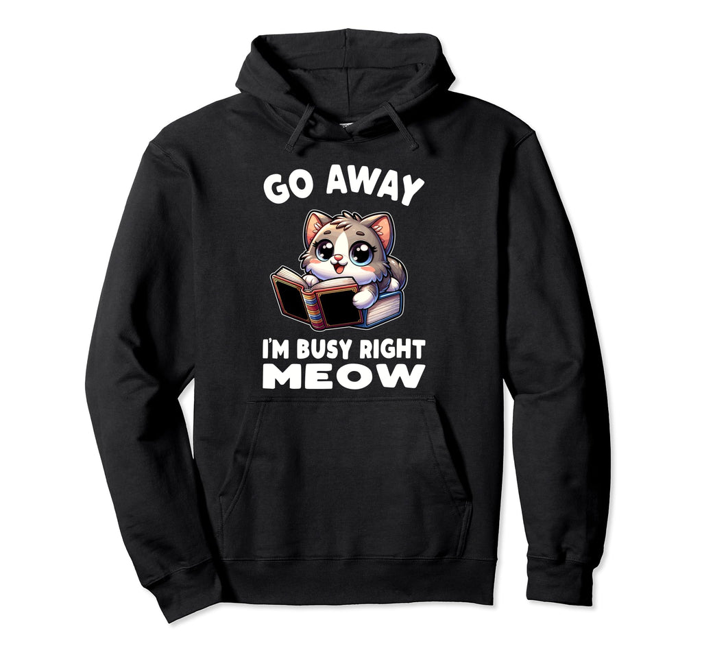Reading Book Cat Library Reading Hoodie - Fun Novelty Design Men Women - T-Shirt, Sweatshirt, Hoodie