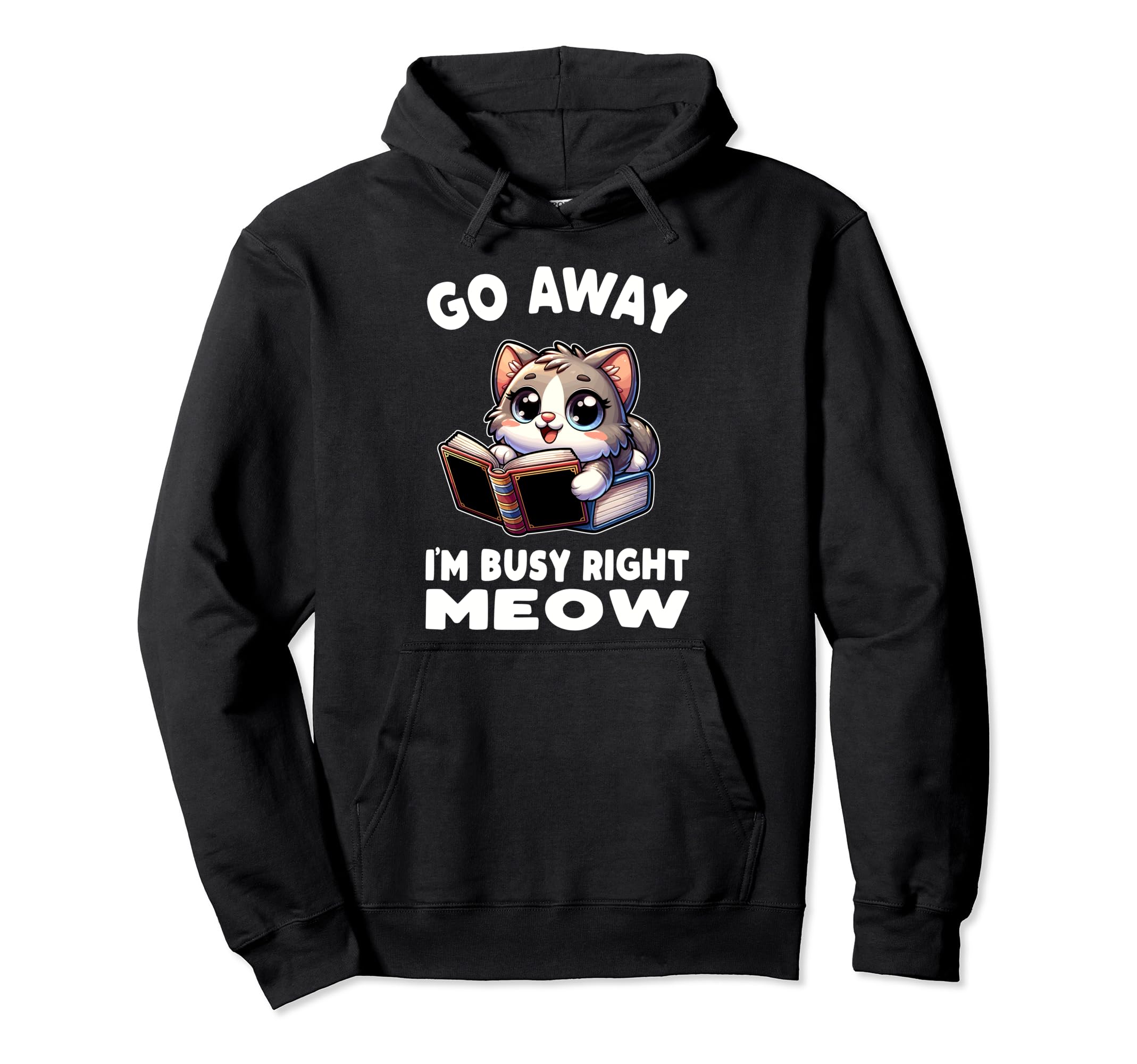 Reading Book Cat Library Reading Hoodie - Fun Novelty Design Men Women - T-Shirt, Sweatshirt, Hoodie