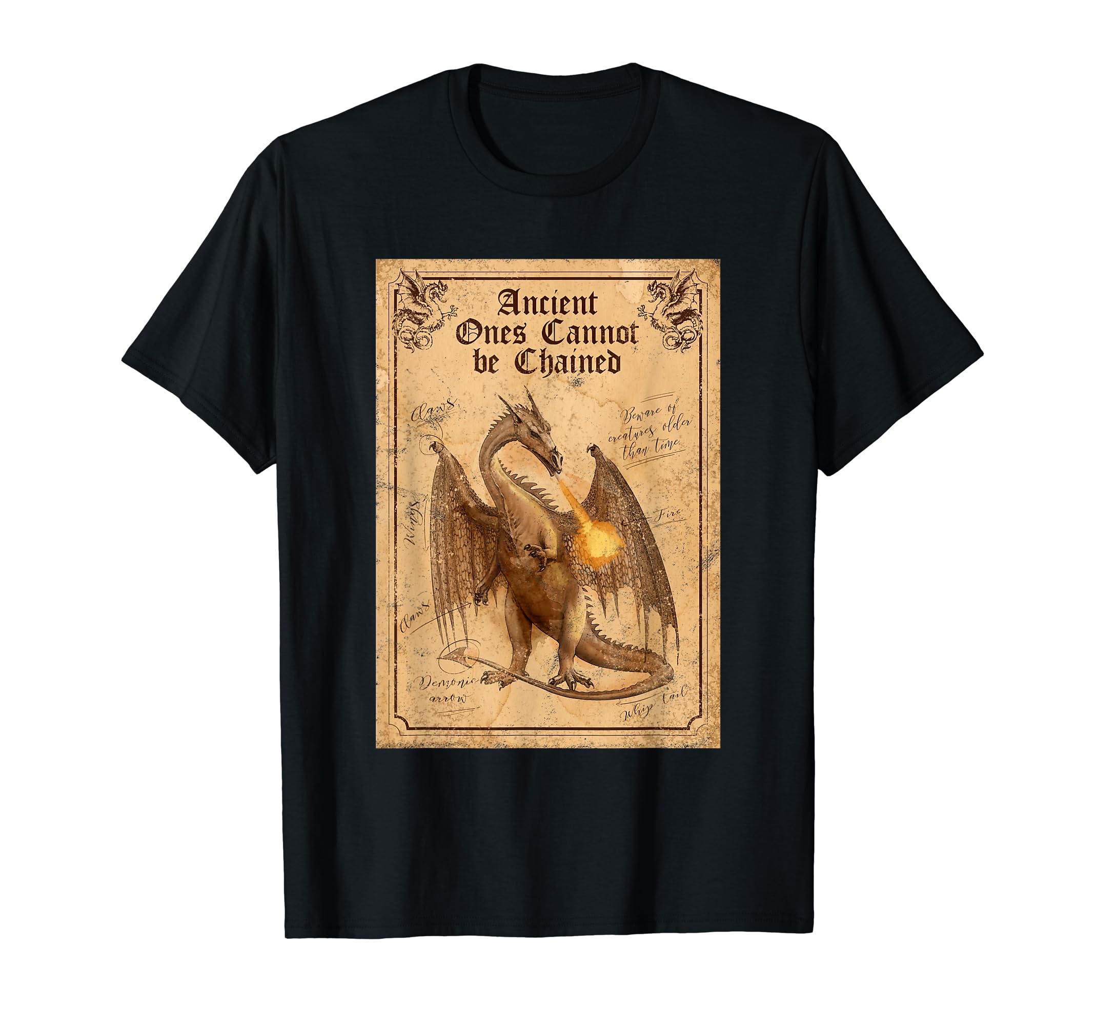 Ancient Ones Cannot Be Cained Dragon T-Shirt - Minimalist Print Men Women - T-Shirt, Sweatshirt, Hoodie
