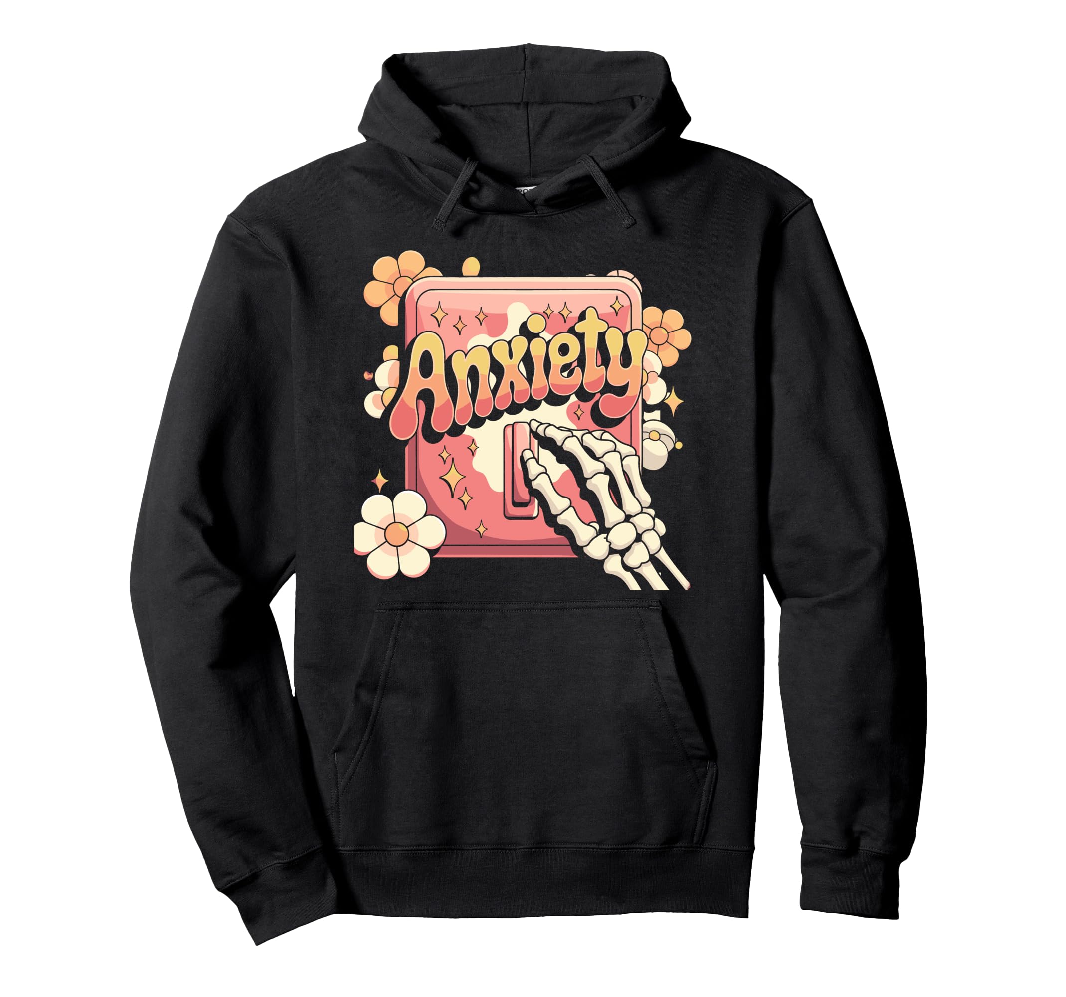 Anxiety Funny Switching Off Mental Health Hoodie - Graphic Print Men Women - T-Shirt, Sweatshirt, Hoodie