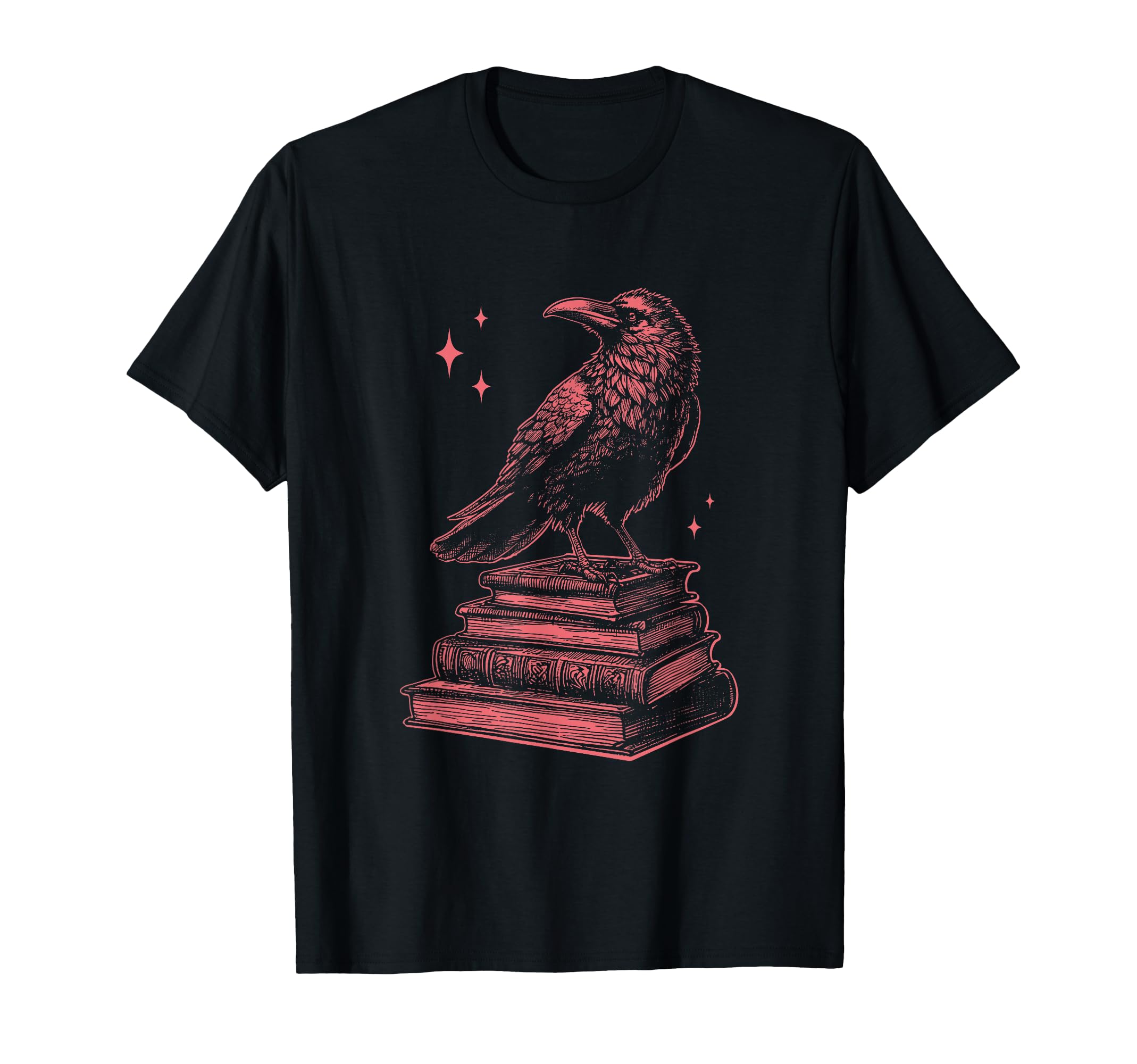 Raven Crow Book Literature Reading Red T-Shirt - Trendy Graphic Men Women - T-Shirt, Sweatshirt, Hoodie