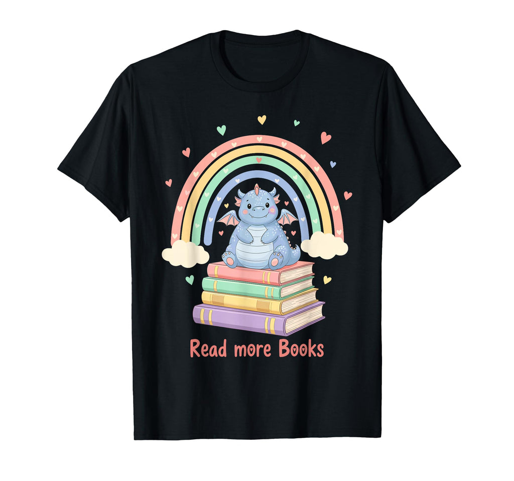 Read More Books Dragon Rainbow Reading T-Shirt - Unique Graphic for Adults - T-Shirt, Sweatshirt, Hoodie