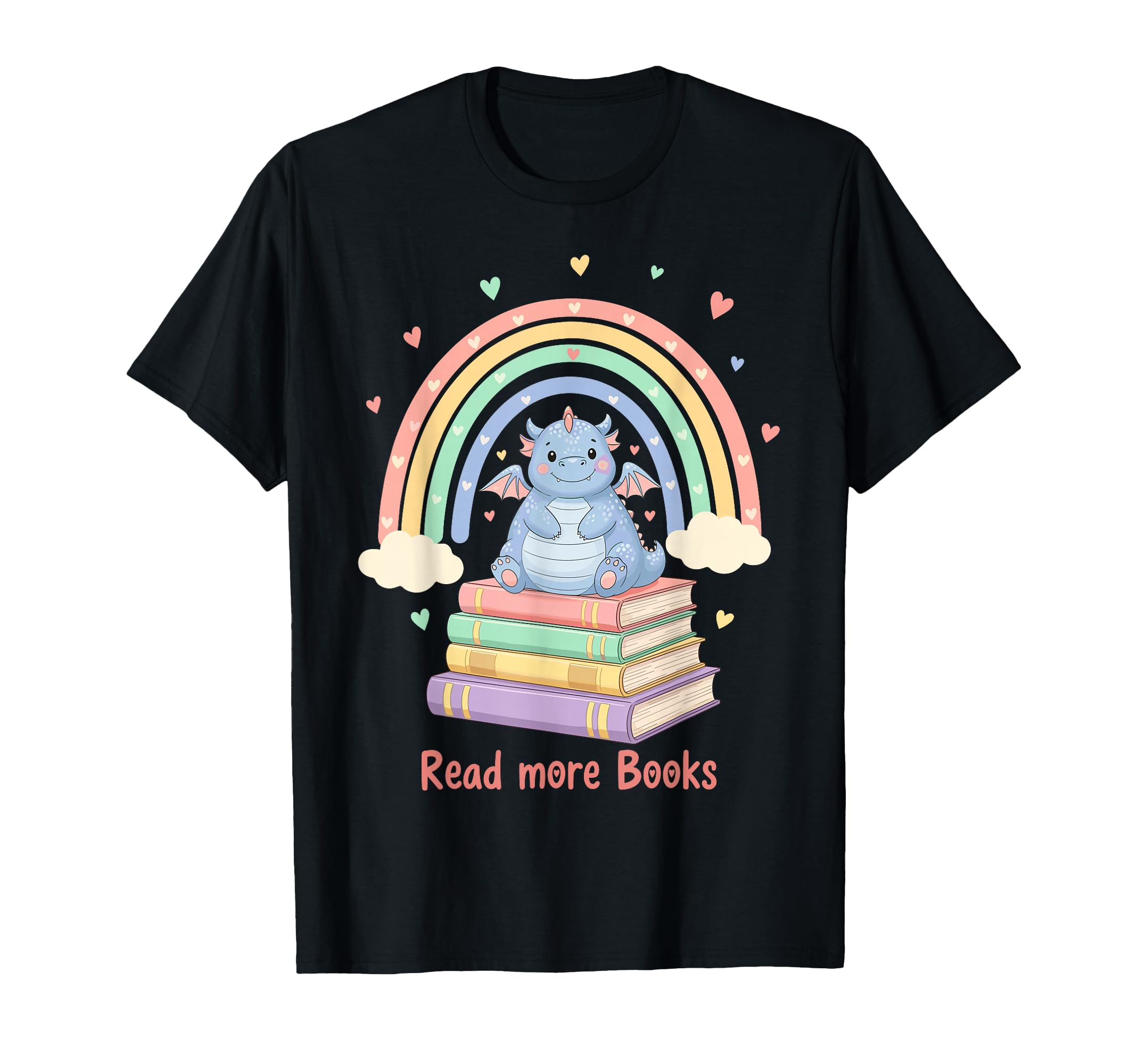 Read More Books Dragon Rainbow Reading T-Shirt - Unique Graphic for Adults - T-Shirt, Sweatshirt, Hoodie