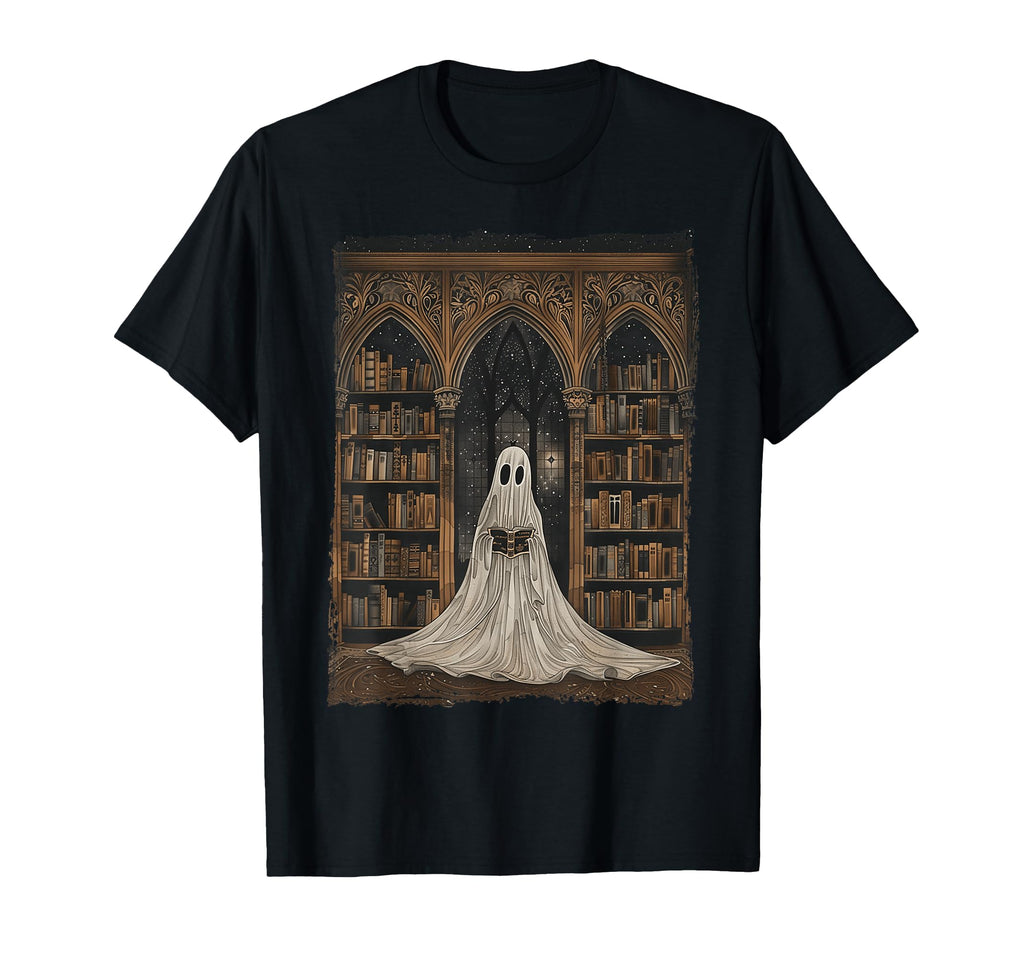 Reading Ghost Library Halloween Librarian T-Shirt - Trendy Graphic Unisex - T-Shirt, Sweatshirt, Hoodie