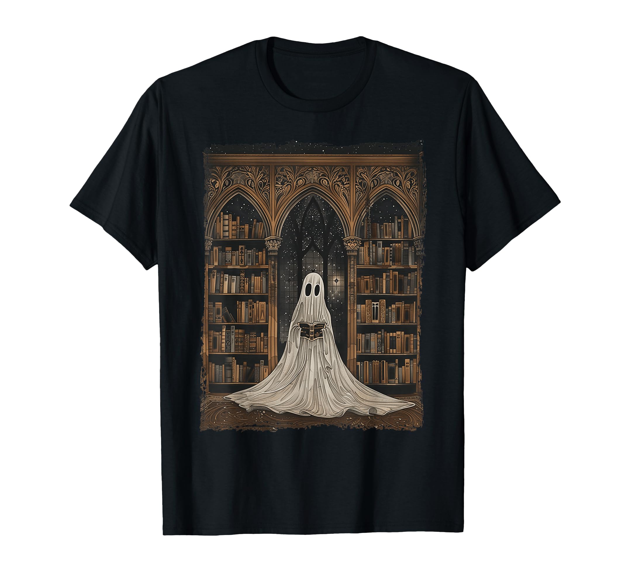 Reading Ghost Library Halloween Librarian T-Shirt - Trendy Graphic Unisex - T-Shirt, Sweatshirt, Hoodie