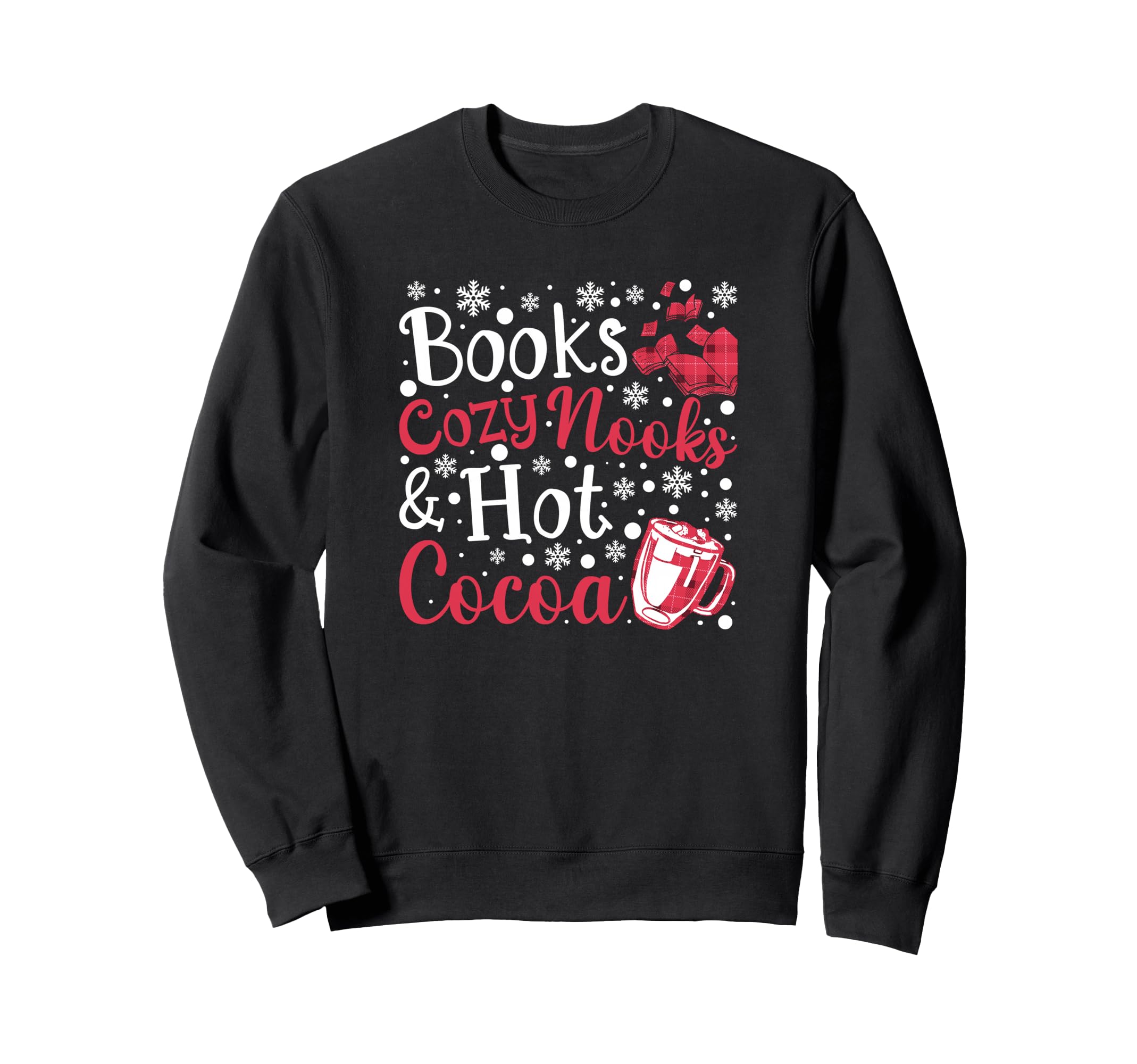 Books Cozy Nooks And Hot Cocoa Fall Sweatshirt - Trendy Graphic for Adults - T-Shirt, Sweatshirt, Hoodie