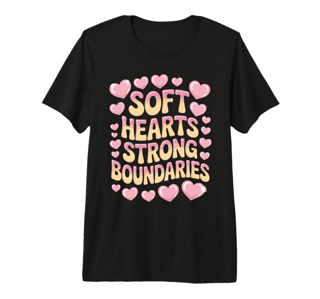 Soft Hearts Strong Boundaries T-Shirt - Casual Everyday Wear for Adults - T-Shirt, Sweatshirt, Hoodie