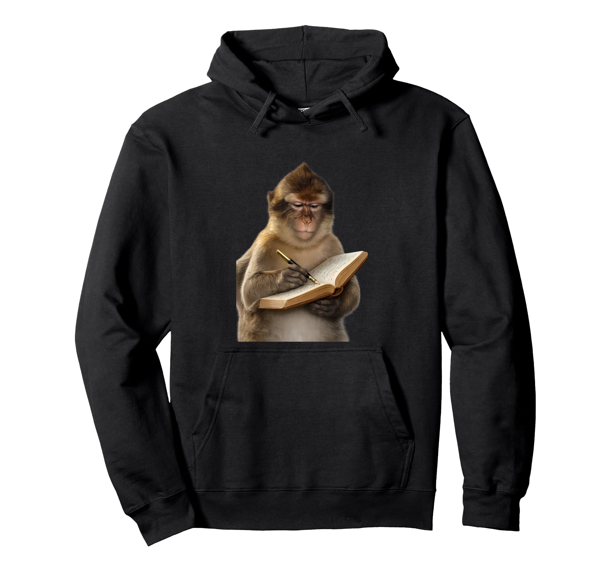 Monkey Reading Book Writing Journal Hoodie - Streetwear Style Men Women - T-Shirt, Sweatshirt, Hoodie