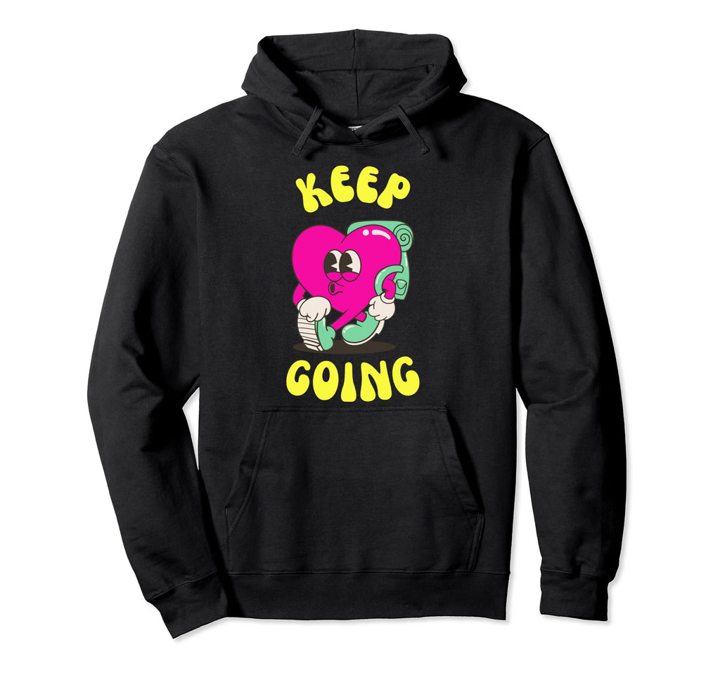 Keep Going Groovy Neon Motivational Gift Hoodie - Trendy Graphic for Adults - T-Shirt, Sweatshirt, Hoodie