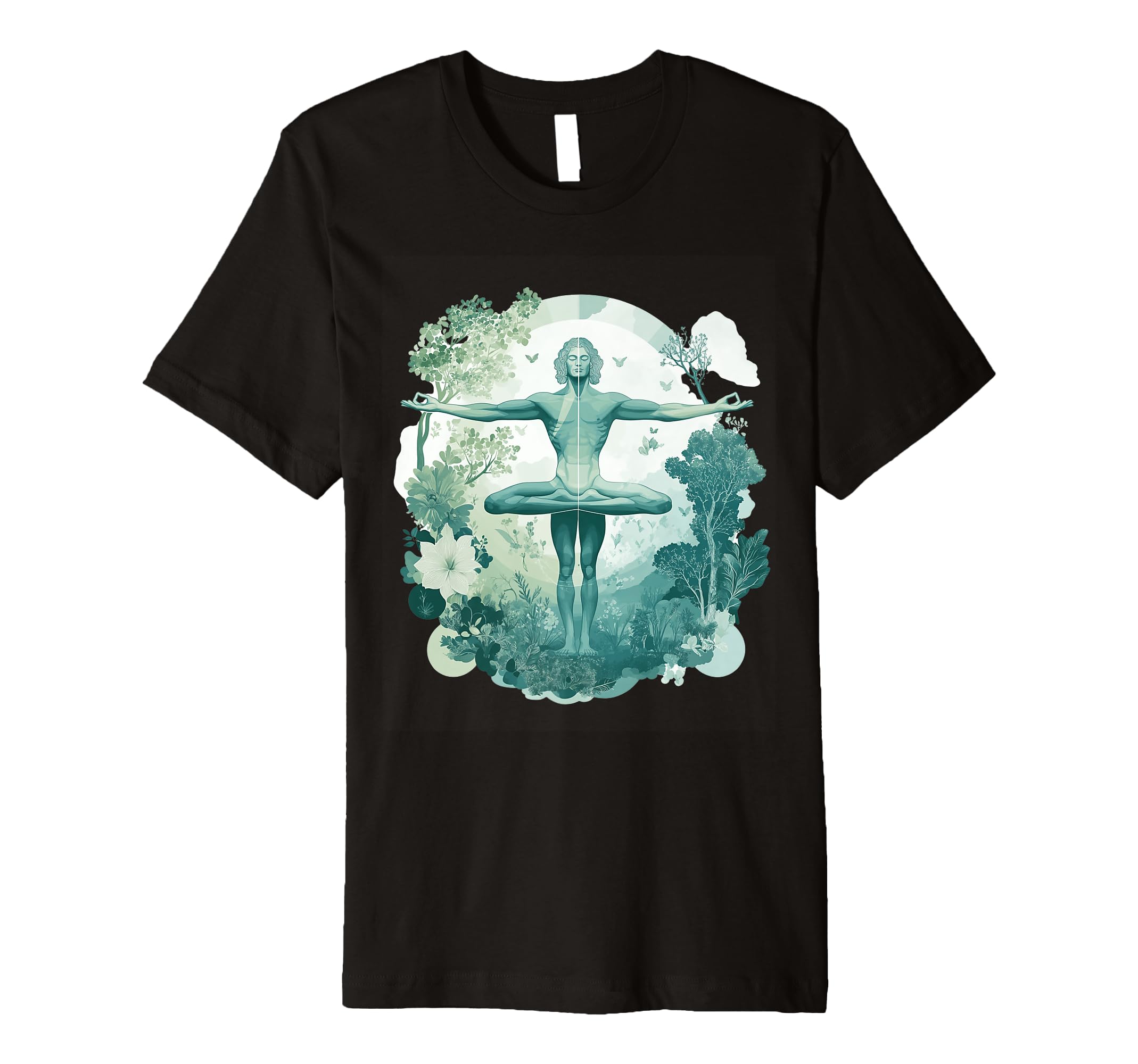 Serene Yoga Meditation Surrounded Nature T-Shirt - Unique Graphic Unisex - T-Shirt, Sweatshirt, Hoodie