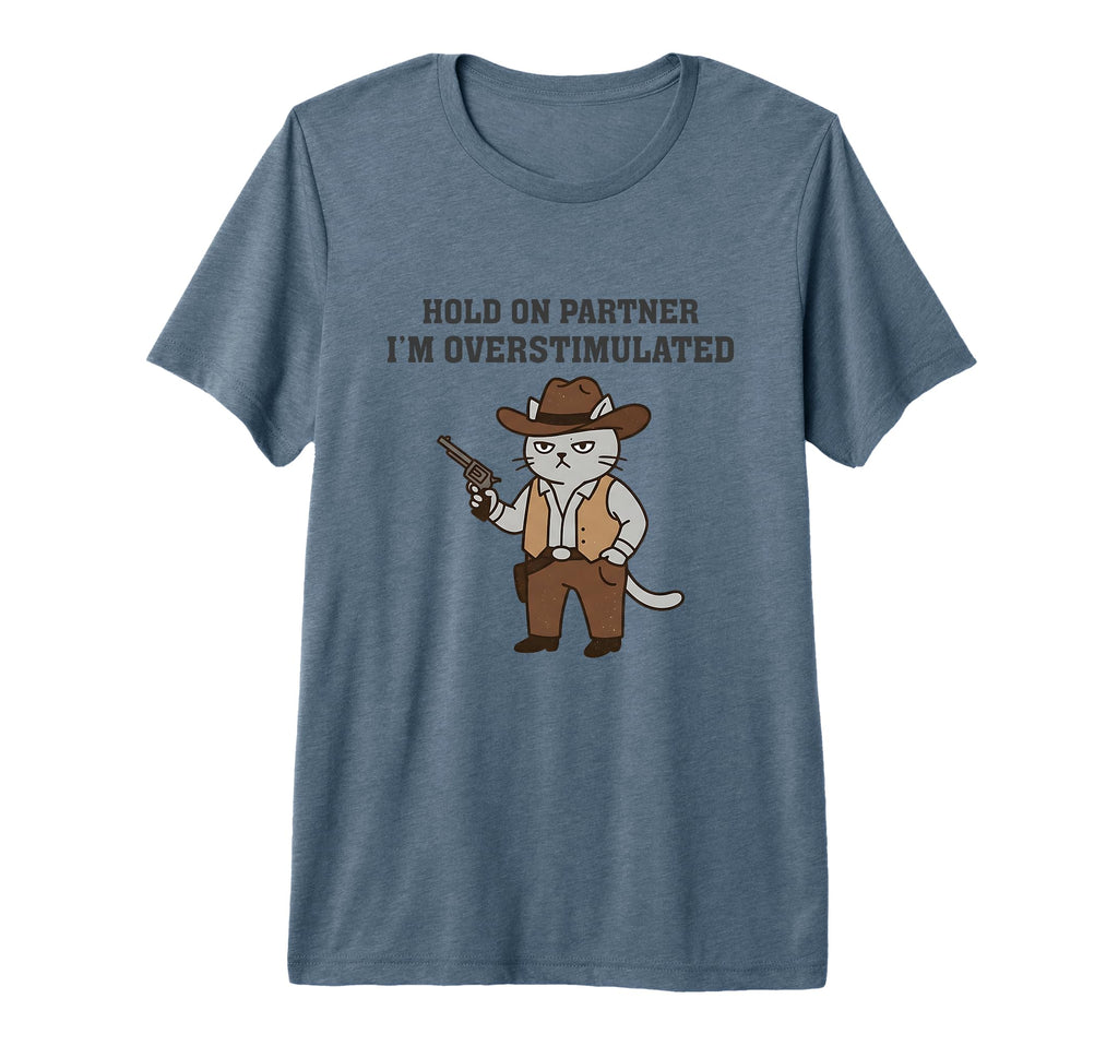 Western Cowboy Cat Hold Partner Im T-Shirt - Custom Art Print for Adults - T-Shirt, Sweatshirt, Hoodie