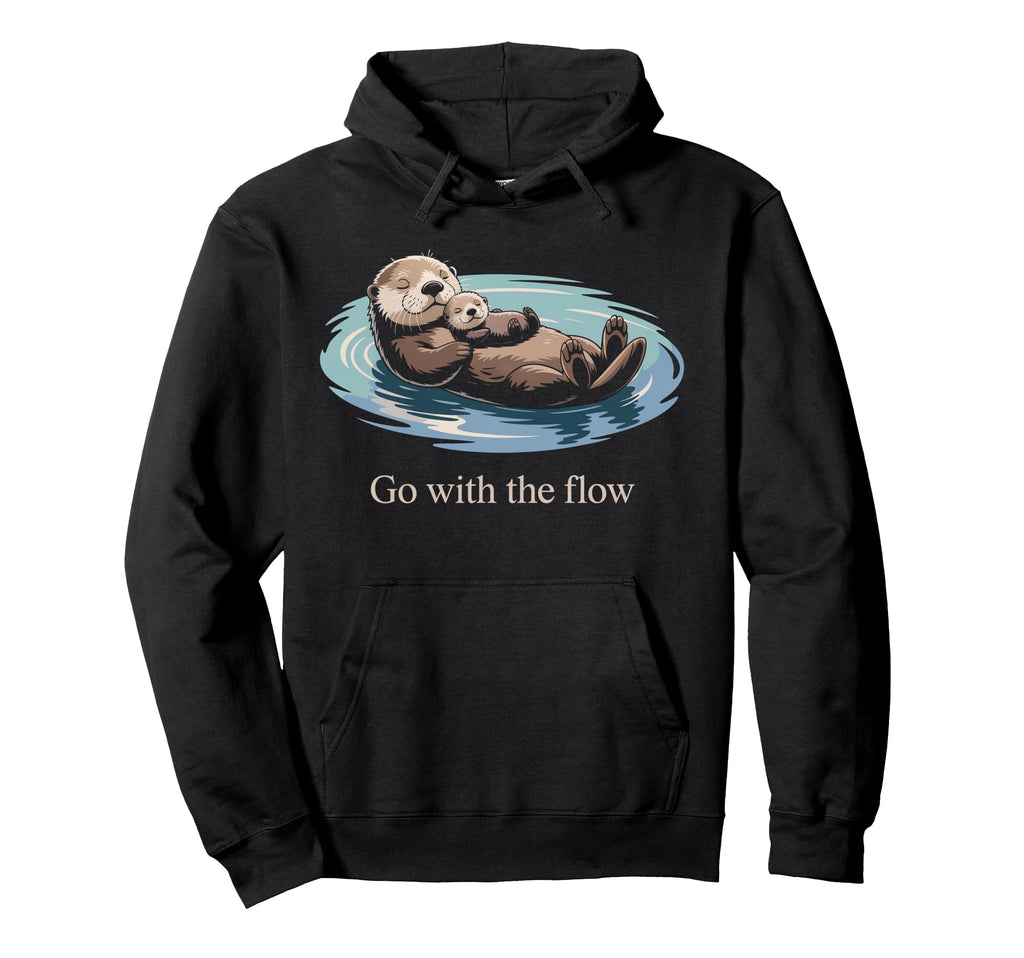 Flow Otter Parent Child Relax Hoodie - Graphic Print for Adults - T-Shirt, Sweatshirt, Hoodie