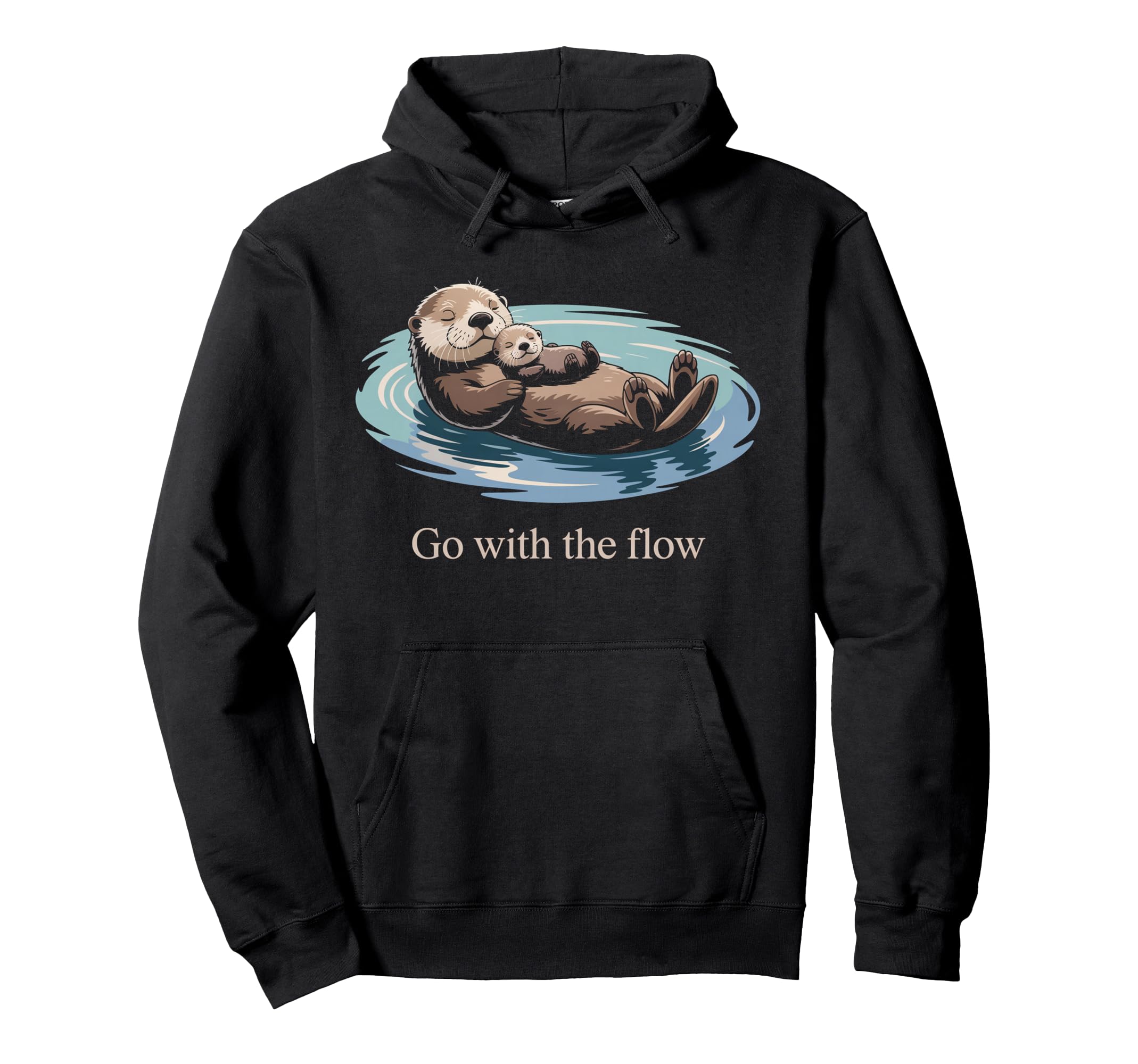 Flow Otter Parent Child Relax Hoodie - Graphic Print for Adults - T-Shirt, Sweatshirt, Hoodie