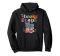 Books And Cats Cat Lover Book Lover Hoodie - Fun Novelty Design Men Women - T-Shirt, Sweatshirt, Hoodie
