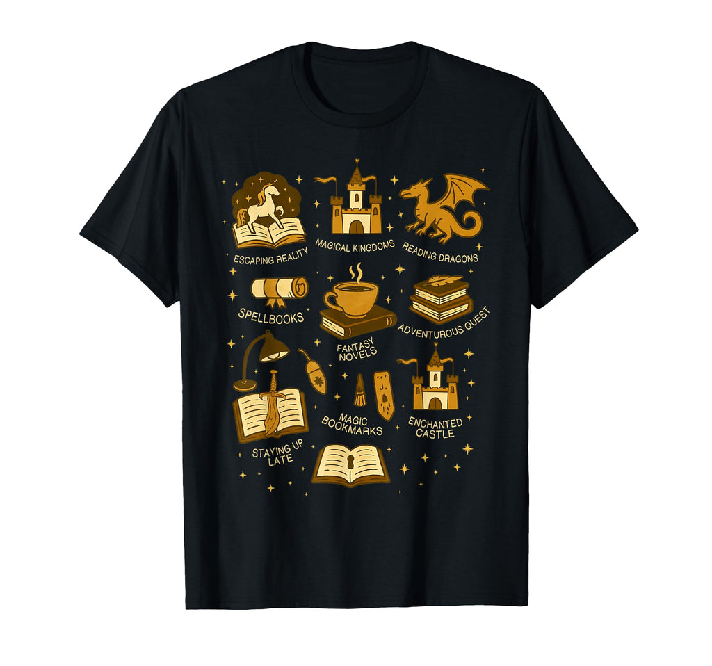 Fantasy Reader Dragon Reading Book Club T-Shirt - Graphic Print Unisex - T-Shirt, Sweatshirt, Hoodie