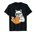 Cat Reading Book Nerd Kitty T-Shirt - Casual Everyday Wear Men Women - T-Shirt, Sweatshirt, Hoodie