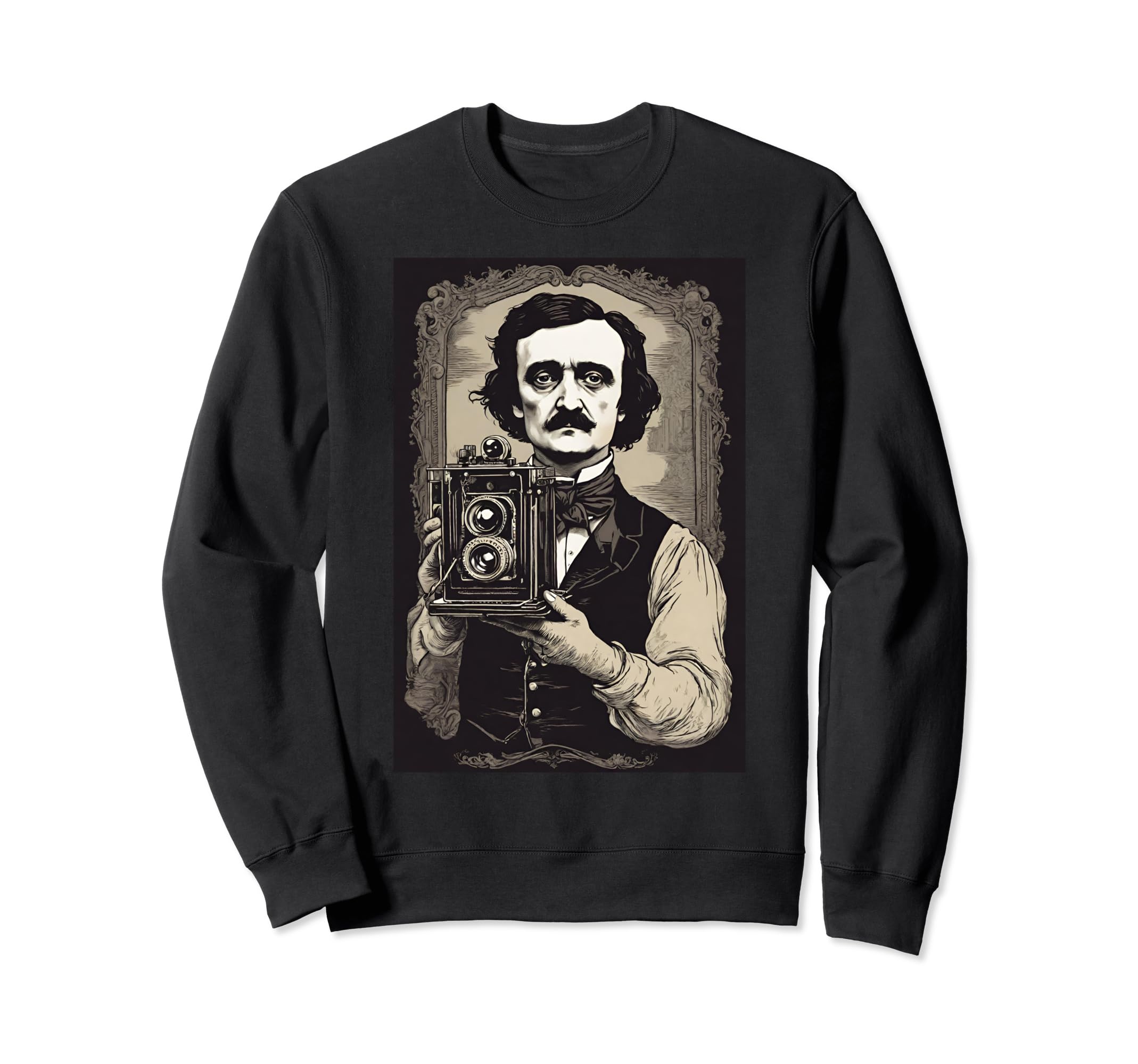Edgar Allan Poe Selfie Daguerreotype Sweatshirt - Unique Graphic Men Women - T-Shirt, Sweatshirt, Hoodie