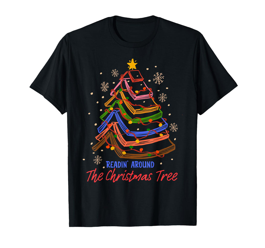 Book Lover Reading Around Tree T-Shirt - Custom Art Print Men Women - T-Shirt, Sweatshirt, Hoodie