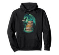 Reading Dragon Stack Books Booklover Hoodie - Custom Art Print for Adults - T-Shirt, Sweatshirt, Hoodie