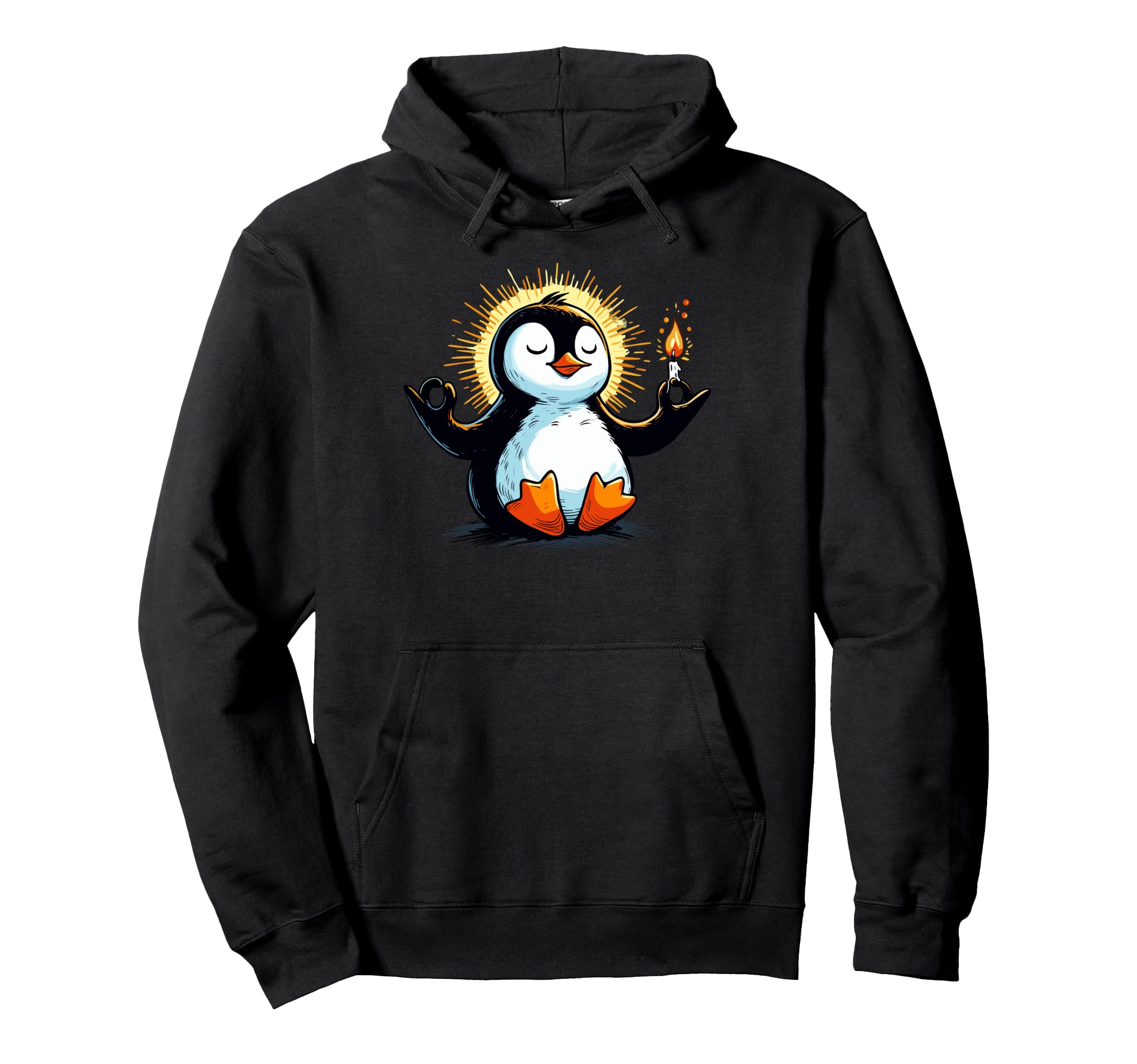Meditation Penguin Yoga Pose Relaxing Hoodie - Trendy Graphic Men Women - T-Shirt, Sweatshirt, Hoodie