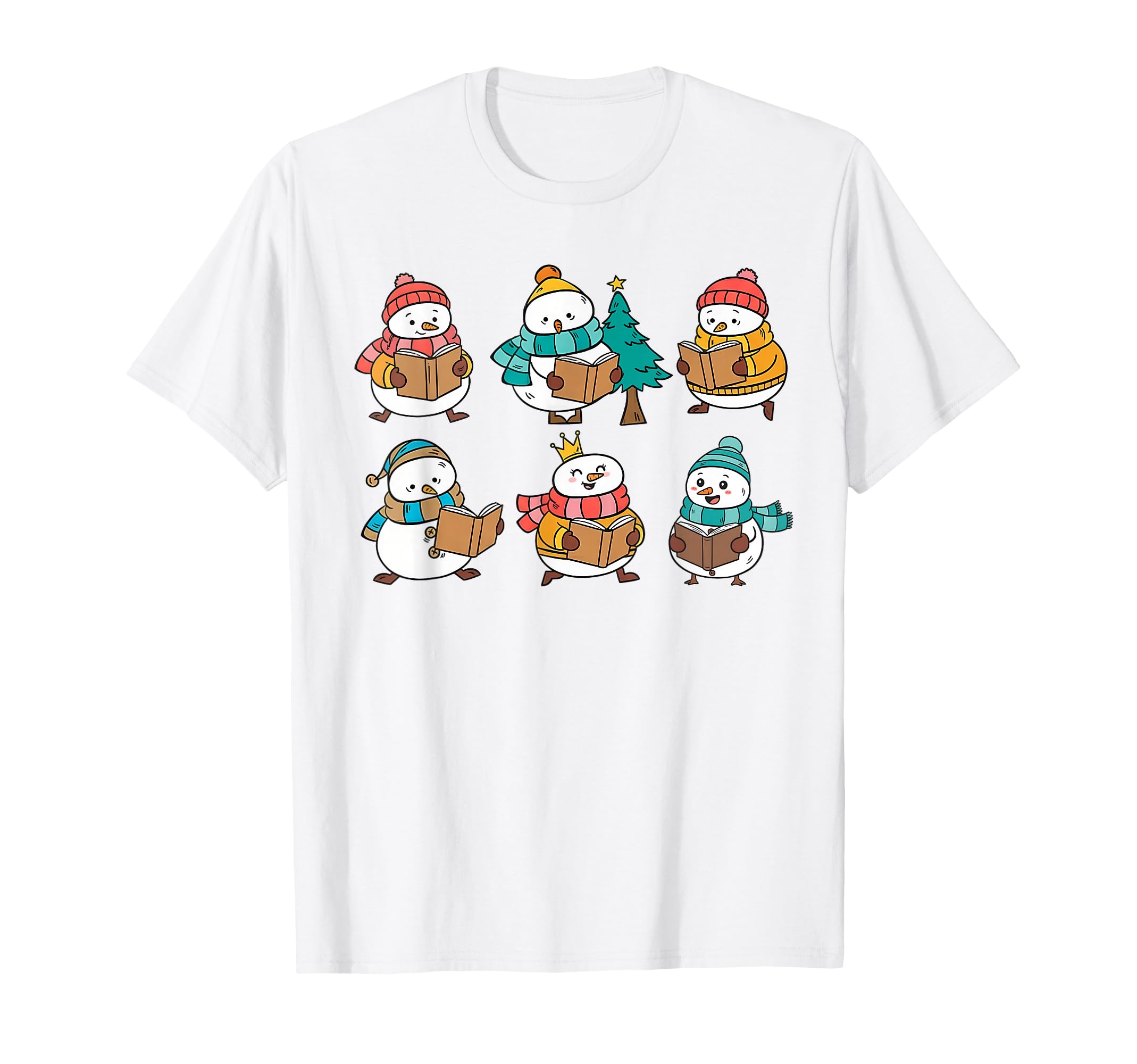 Book Lover Bookish Snowman Reading Books T-Shirt - Trendy Graphic Men Women - T-Shirt, Sweatshirt, Hoodie