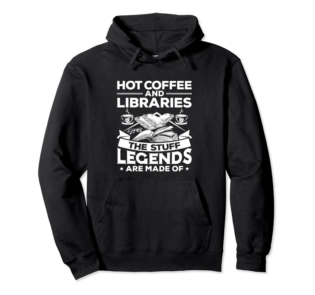 Bookworm Hot Coffee Reading Book Lover Reader Hoodie - Graphic Print Unisex - T-Shirt, Sweatshirt, Hoodie