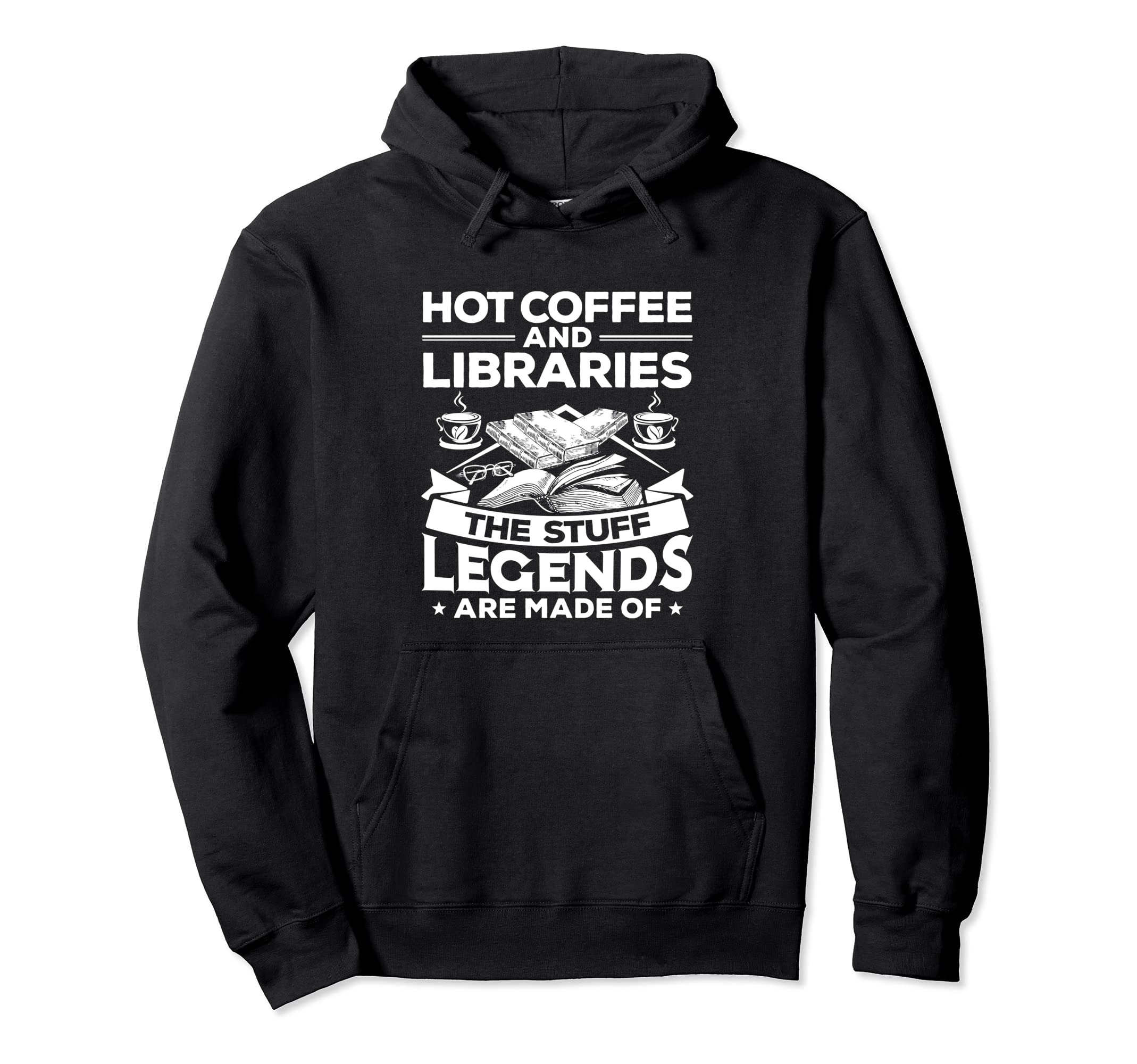 Bookworm Hot Coffee Reading Book Lover Reader Hoodie - Graphic Print Unisex - T-Shirt, Sweatshirt, Hoodie