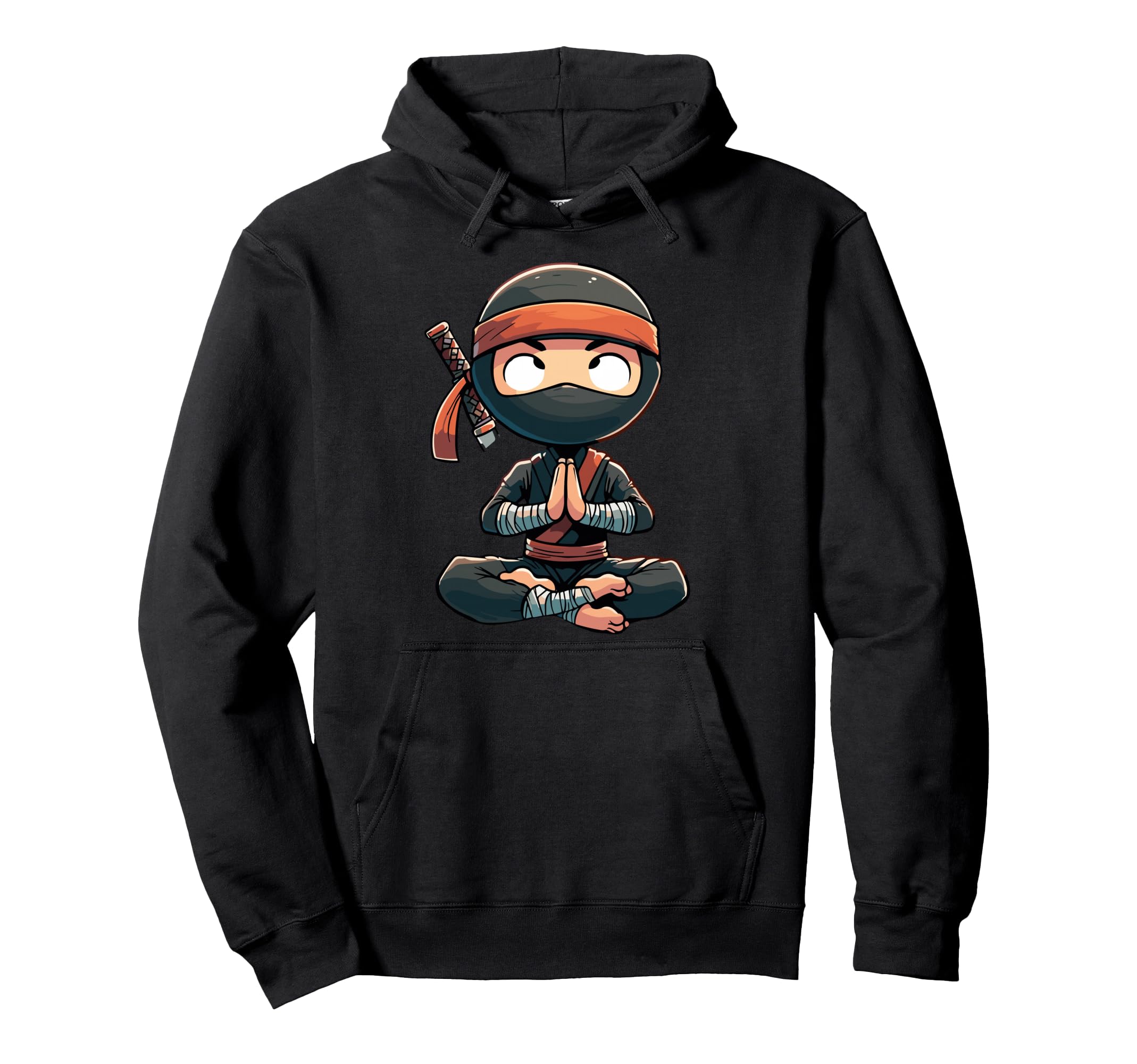 Meditation Ninja Yoga Pose Relaxing Hoodie - Novelty Apparel for Adults - T-Shirt, Sweatshirt, Hoodie