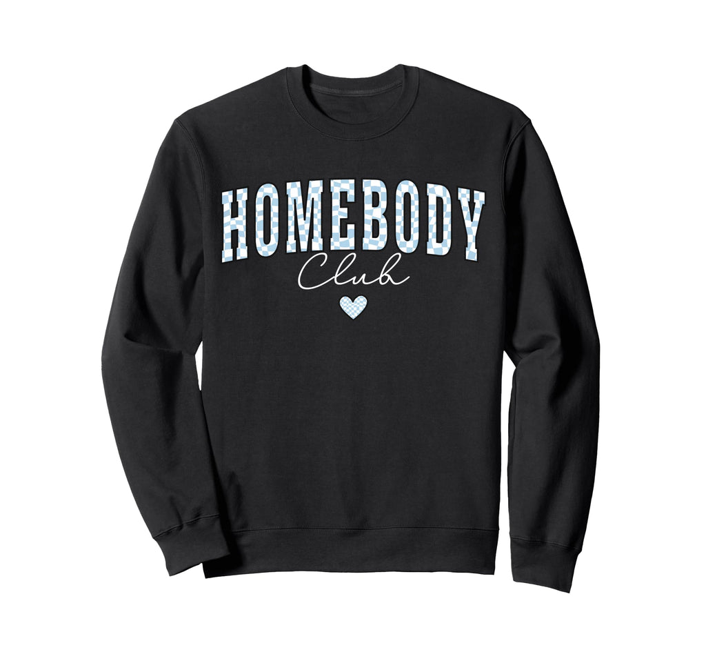 Homebody Club Checkerboard Introvert Sweatshirt - Graphic Print Men Women - T-Shirt, Sweatshirt, Hoodie