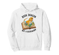 Pun Book Dragon Not Bookworm Bearded Hoodie - Minimalist Print for Adults - T-Shirt, Sweatshirt, Hoodie