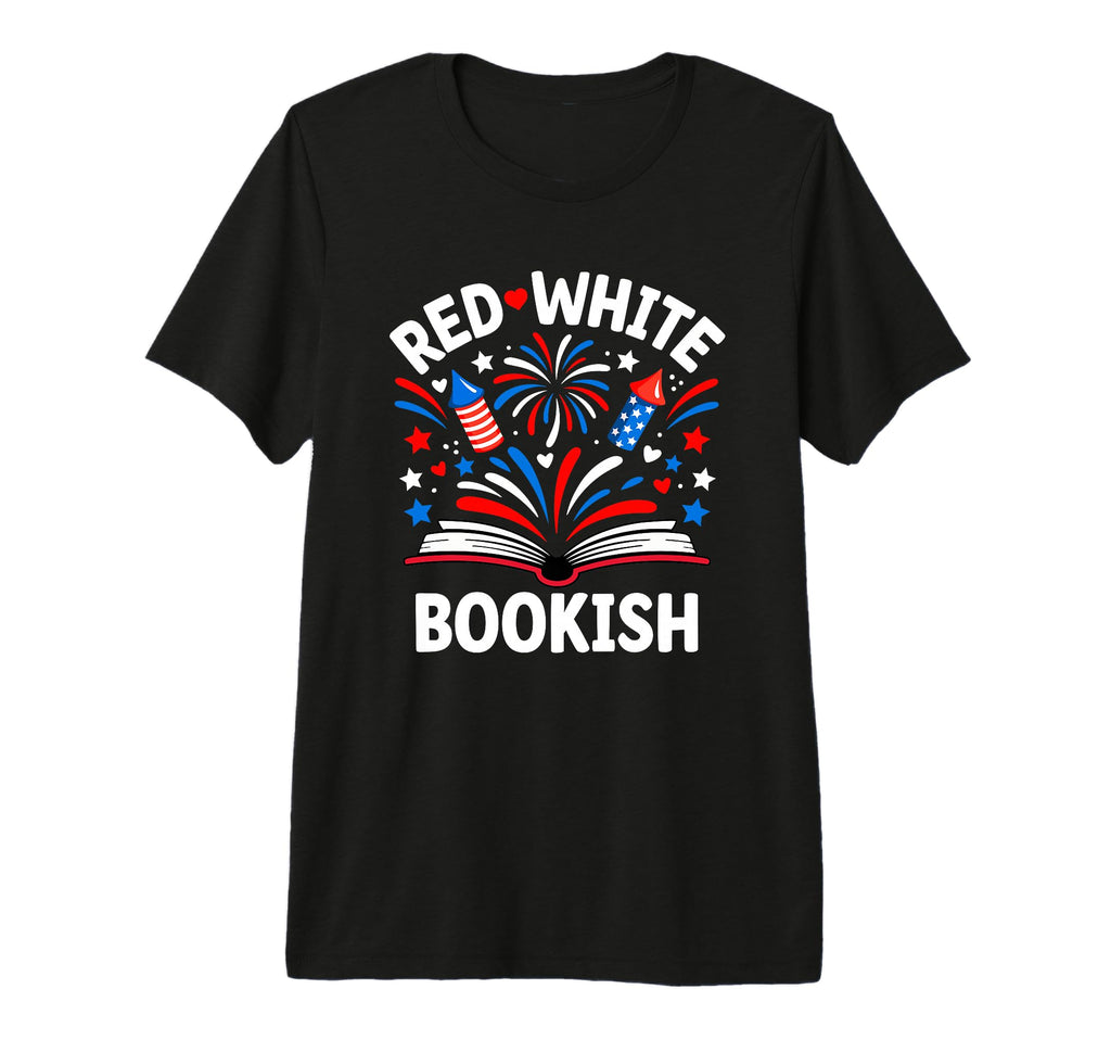 Book Fireworks Patriotic Red White T-Shirt - Novelty Apparel Men Women - T-Shirt, Sweatshirt, Hoodie