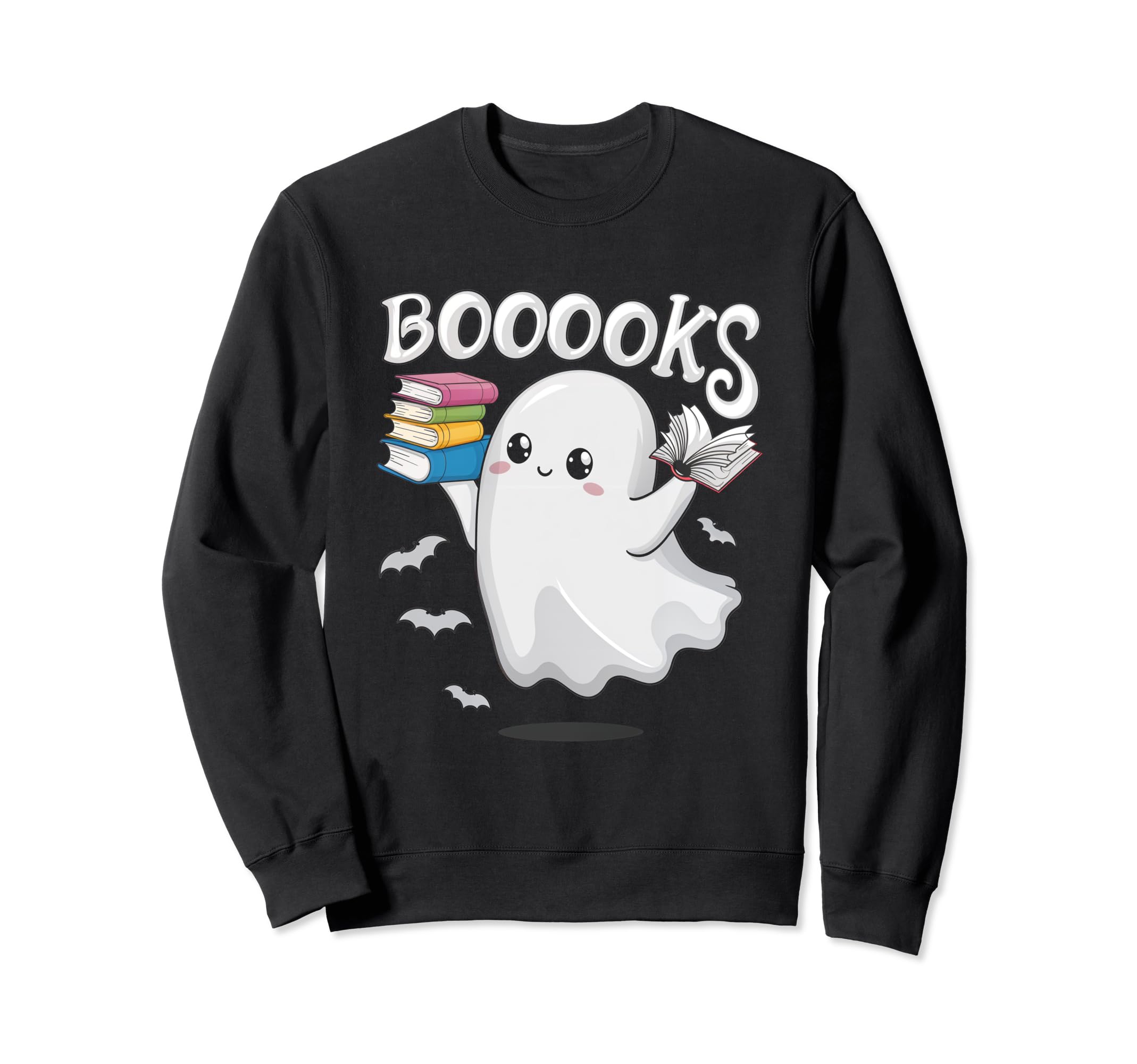 Booooks Ghost Halloween Reader Sweatshirt - Trendy Graphic for Adults - T-Shirt, Sweatshirt, Hoodie