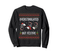 Overstimulated But Festive Opossum Sweatshirt - Novelty Apparel Unisex - T-Shirt, Sweatshirt, Hoodie